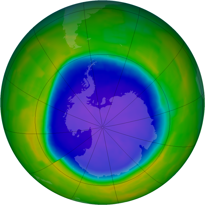 Antarctic ozone map for 27 October 2011